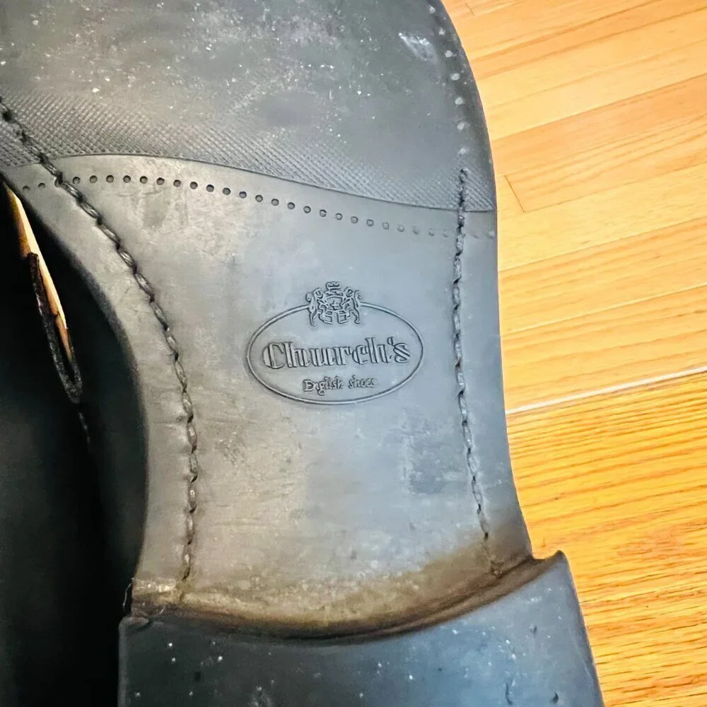 Church's Sears Black Penny Loafers Shoes Mens US 11.5 Includes Shoe Trees